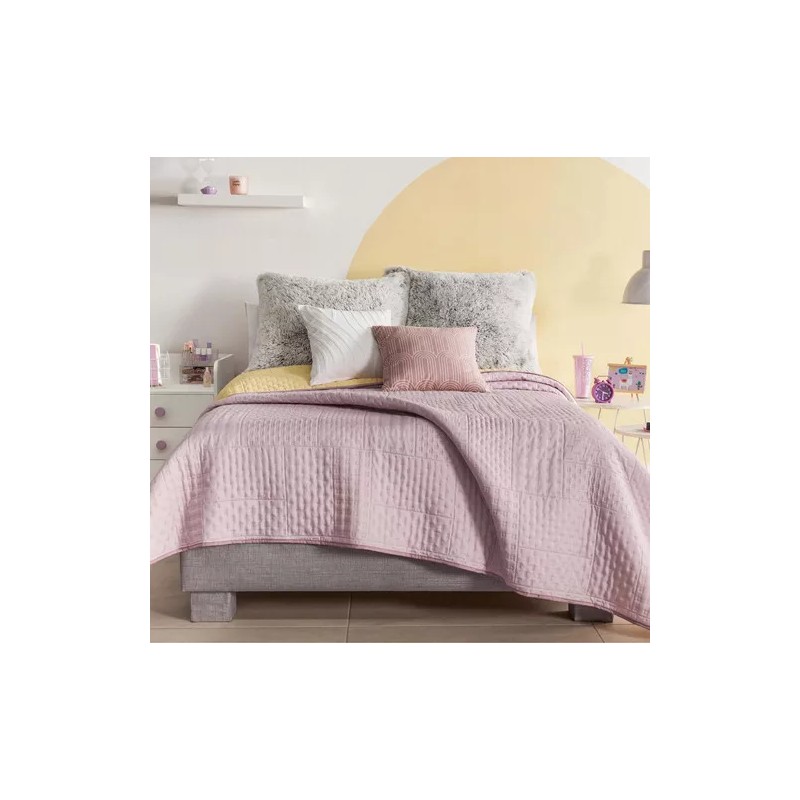 Vianney Edredón Kingsize Cuarzo Ligero /capitonado Vianney Color Rosa Diseño