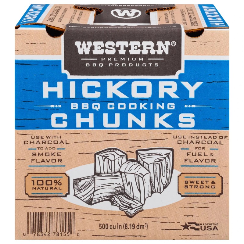 Western 500 CU IN Hickory Chunk Box CS Smoking Wood