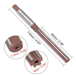 uxcell Hand Reamer 9mm Alloy Tool Steel H8 6 Straight Flutes Hand Milling Cutter Tool Metric Reaming Drill Bit for Metal