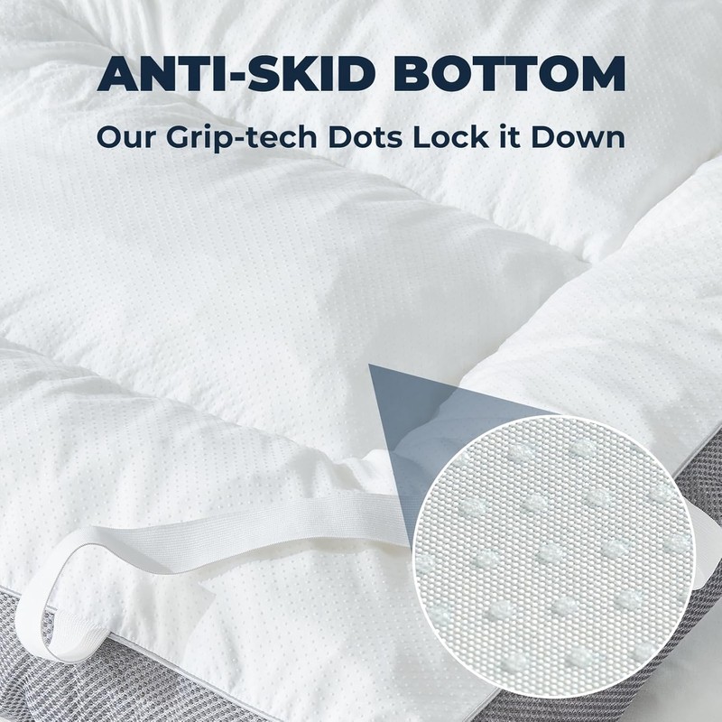 HYPREST 4 Inch Twin XL Mattress Topper Cotton,Shredded Memory Foam
