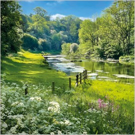 Abacus Cards Birthday/Blank Greeting Card - BBC Countryfile Blank Card for Men/Women with River Lathkill, The Peak District, Derbyshire Design - General Card Suitable for Any Occasion