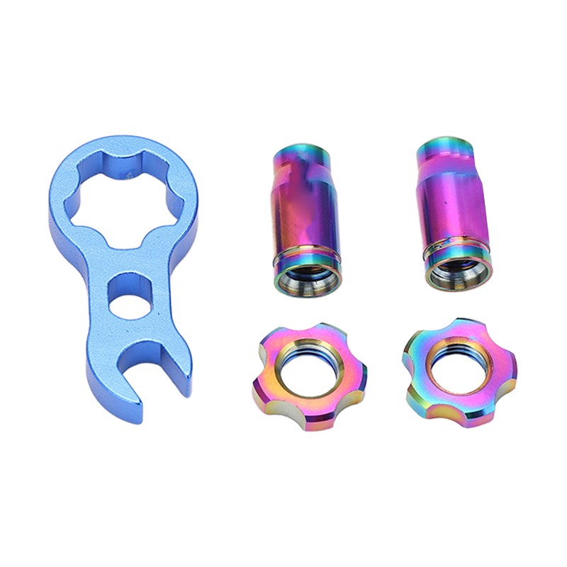 RISK 7pcs Titanium Alloy Bicycle Presta Valve Cap Strong Hardness