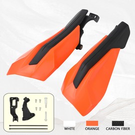 PowerMotor Motorcycle Handguards,Dirt Bike Hand Guards Universal ATV Pit Bikes Handle Protector for 50 65 85 125 150 250 300 350 450 500 SX SX-F EXC-F SIX DAYS XC XCF XC-W TPI (orange)