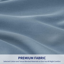 SUBRTEX Duvet Cover Set Full/Queen Cotton Tencel Lyocell Comforter Cover Set 3 Pieces Silky Soft Cooling Bedding Set -1 Duvet Cover with Snap Buttons and 2 Pillow Covers Blue