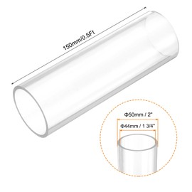 sourcing map Rigid Round Clear Tubing 44mm(1 3/4") ID x 50mm(2") OD x 0.5Ft(150mm) Length Plastic Tube