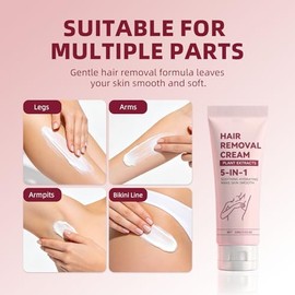 Hair Removal Cream, Moisturizing Daily Care | Body Hair Removal Cream for Women Men, Suitable for Legs, Arms, Underarms, Stomach, Bikini Line, 3.53 OZ