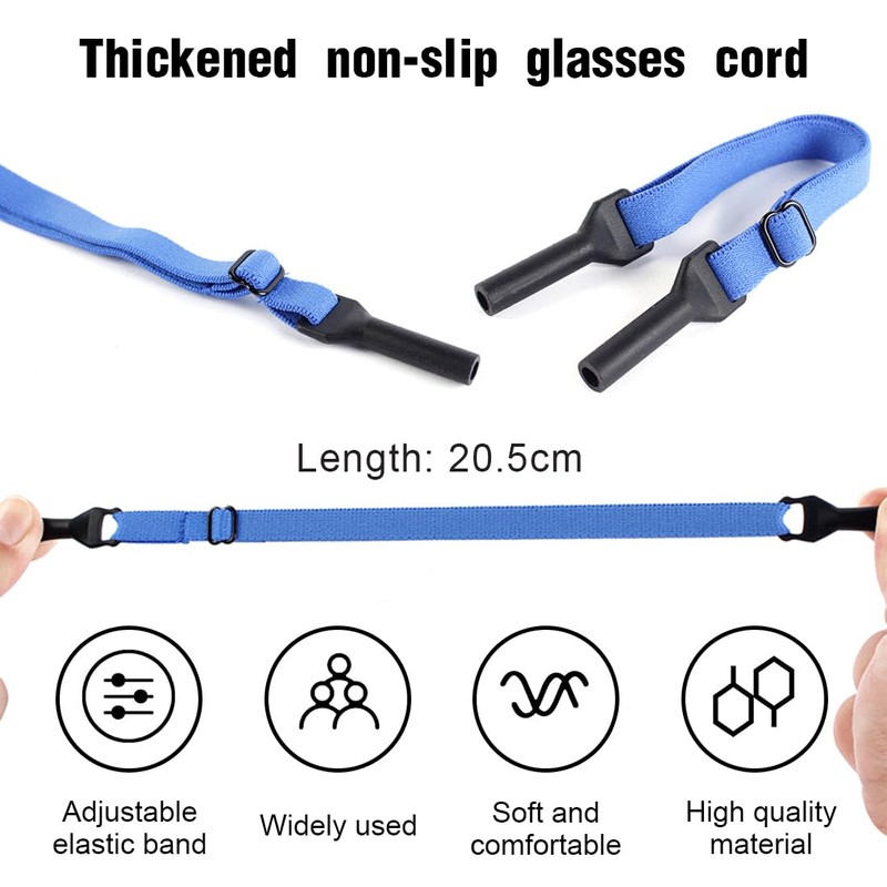 JEYORZY Pack of 5 Glasses Holders, Adjustable Glasses Straps, Non-Slip