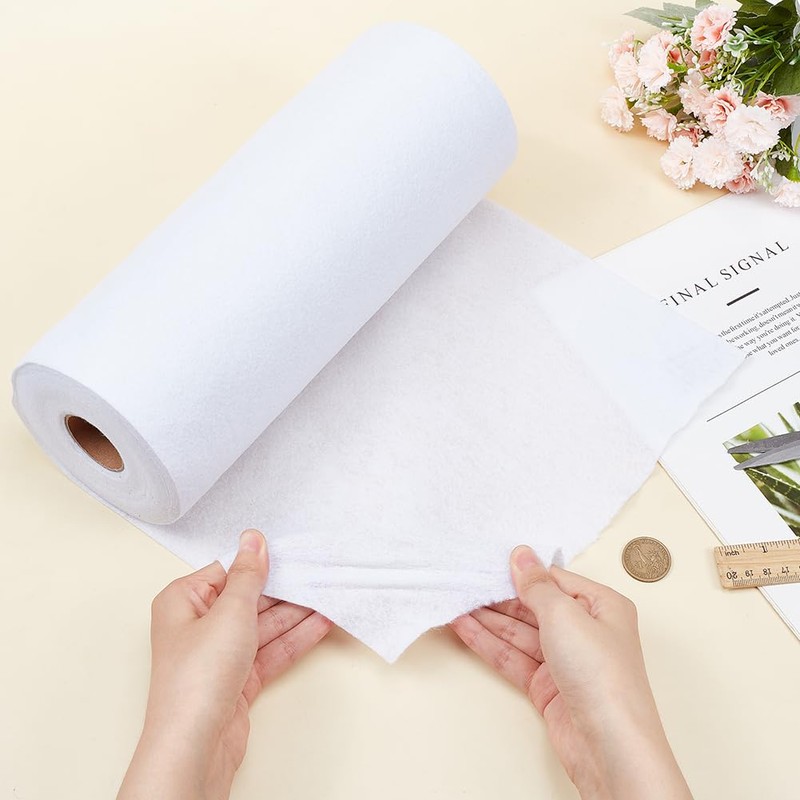 BENECREAT Iron-On Fusible Fleece Interfacing, White, 9m x 30cm