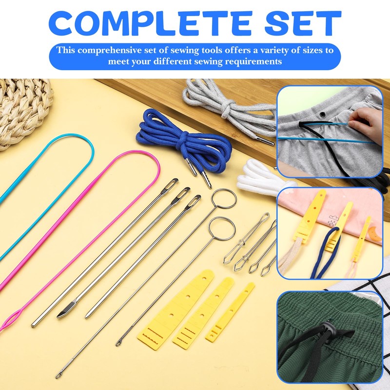 ENCHOL 18 Pcs Drawstring Threader Tool Set with Bodkin, Loop