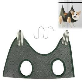 Dog Grooming Hammock, Pet Grooming Hammock Harness, Hanging Harness for Nail Trimming, Dog Hammock for Dogs for Claw Cutting and Claw Care, with 2 S-Shaped Metal Hooks, 51 cm x 75 cm
