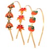 boderier 3 Pack Thanksgiving Headband Enamel Turkey Maple Leaf Pumpkin