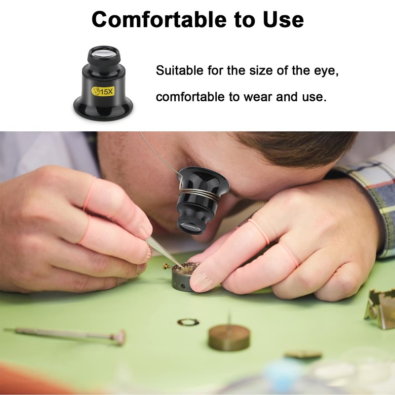 15X Jewelers Loupe Portable Monocular Magnifier Eye Watch Loupe Magnifying