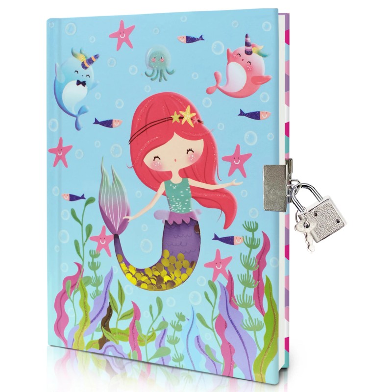 Mermaid Kids Stationery Set Cute Diary Covers With Lock Journal