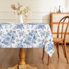 AIBIIN 132x182cm Blue Floral Tablecloth Rustic flowers Rectangle Table Cover