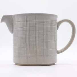 Imari Pottery 02104410 Hasami Ware Chojuro Kiln Coffee Server, Lattice Carved, Gray