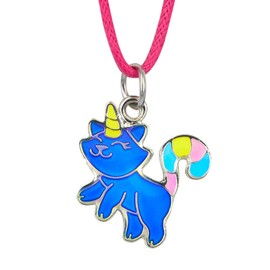 FUN JEWELS Fairy Tale Cute Caticorn Unicorn Cat Color Change Mood Necklace For Girls