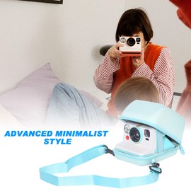 WOGOZAN Protective Case for Polaroid Now 2nd/3rd, Now+ Gen 2/3rd, I-Type, OneStep+, Onestep 2, FILP, Instant Film Camera - Hard Shell Camera Case with Adjustable Shoulder Strap (Blue) (No Camera)