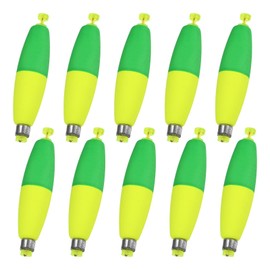 M METERXITY 10-Pack Fishing Bobbers Floats, 96mm EVA Foam Weighted Bobbers for Crappie/Bluegill/Trout Bass/Catfish, Clip-on Floats Slip Corks Floaters Strong Buoys [Green & Yellow]