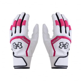 UA Yard Pro Batting Gloves 6001314 (101) White Rebel Pink Iridescent Medium