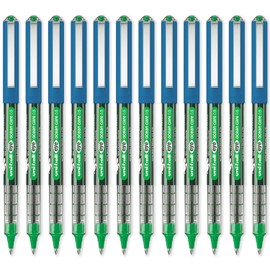 uni-ball Eye Ocean Care UB-150ROP Rollerball Pen - Micro 0.5mm Ballpoint Pen for Super Smooth Writing, Drawing, Arts, Crafts and Colouring - Colourfast, Waterproof, Pack of 12 Green Ink