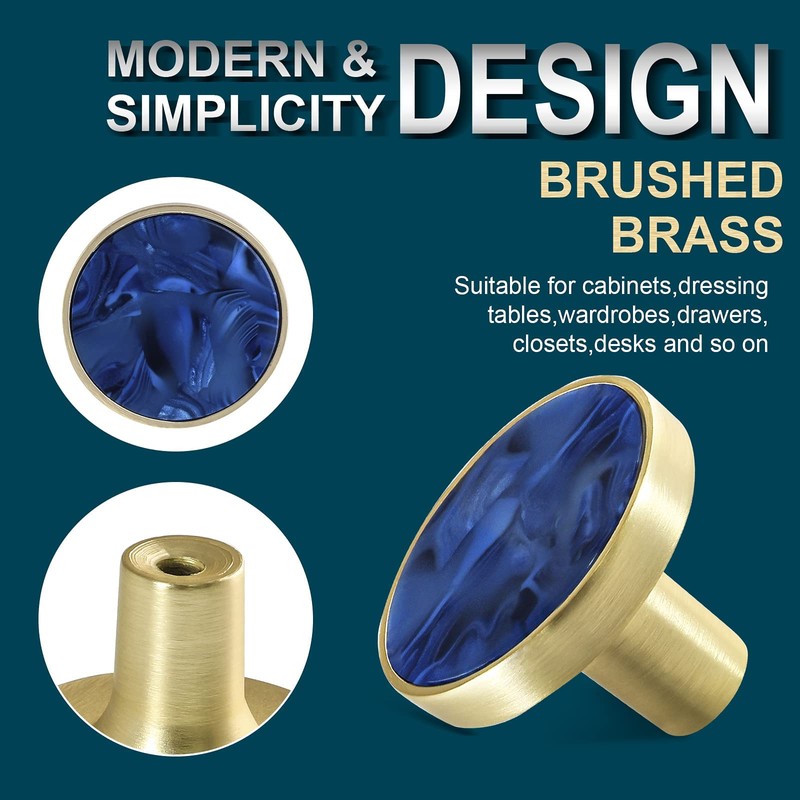 Cionyce 12 Pack Gold Knobs for Dresser Drawers, Brass Dresser