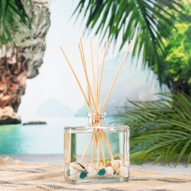 ANDALUCA Pacific Isles Botanical Reed Diffuser | 7.5 fl oz | Aromas of Vanilla, Sandalwood and Sea Salt Multi Color