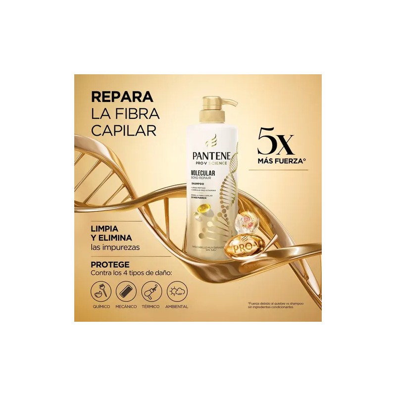 Shampoo Pantene Molecular Bond Repair Cabello Dañado 510ml