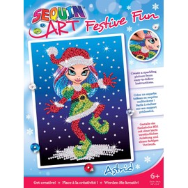 Sequin Art Red Christmas Astrid Elf, Sparkling Arts and Crafts Kit; Creative Crafts for Adults and Kids,Colourful