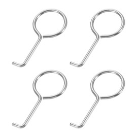 uxcell Drain Lifting Hooks, 4Pcs Stainless Steel Drain Grate Puller Shower Drain Hook for Drain Cover Removal Daily Clean, 63 x 30mm, Silver