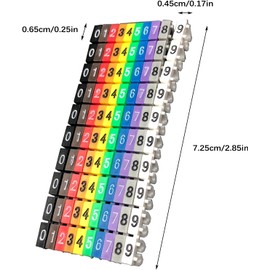 200Pcs Clip on Wire Markers 0-9 Coded, Wire Number Labels Colorful Wire Numbering Marker Tube Cable Marker, C-Type Marker Clip on String Cable Identification for Marking Color Coded Cables (2.5mm²)