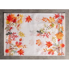 Maison d' Hermine Placemats 100% CottonSet of 4 Dinner Placemat, Decorative Washable Cloth Placemat, Dining, Buffet Parties & Camping, Amarante - Thanksgiving/Christmas
