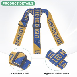 M METERXITY 3-Pack Headlamp Strap Replacement Headband, High Elastic Headlamp Adjustable Bicycles Head Band Belt for Flashlight Camping Riding [Dark Yellow，Blue, 1.65"/42mm]