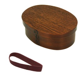 Osaka Choseido Magewappa Bento Box, Oval 1-Tier, Divided, Lunch Band, Bonus Included, Large, 20.3 fl oz (600 cc), Brown Band Included