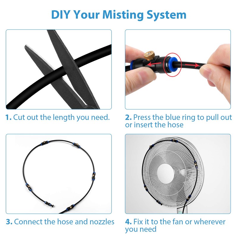 lifeegrn Misting Cooling System, Outdoor Misting System for Patio, 60