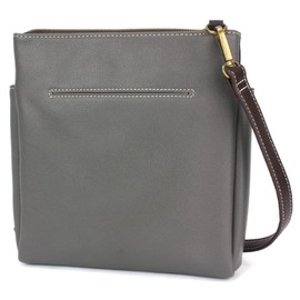 CHALA Merry Messenger RFID Protected Women Faux Leather Shoulder Purse with Adjustable Crossbody Strap - Chickadee - gray