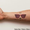 Large 'Vacation Mode With Sunglasses And Palms' Temporary Tattoo (TO00074471)