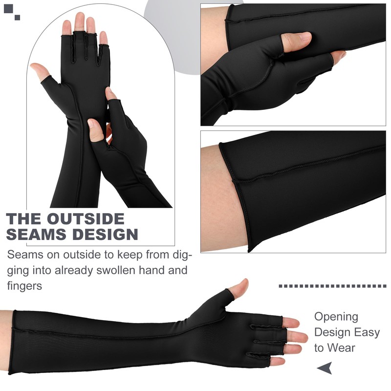 Janmercy 3 Pairs Arthritis Compression Gloves Women Men for Carpal