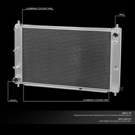 DNA Motoring RA-FM97MT-3 3-Row Full Aluminum Radiator Compatible with 97-04 Mustang MT,25" x 17 "x 2.25",1.5"Inlet/Outlet