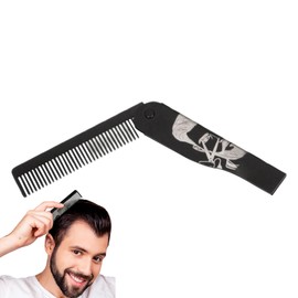 Beard Comb for Men, Folding Beard Comb, Portale Stainless Steel Foldable Brush for Dad Styling Husband Home Grooming Travel Adult Men
