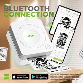 Nelko Mini Sticker Printer PM230 Bluetooth Thermal Printer for Labels and Photos