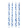 10inch Chinoiserie Taper Candles Blue and White Willow Decorative Unscented