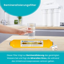 REMINERALISING FILTER - Ideal for Reverse Osmosis Replacement, Delivers Calcium, Magnesium, Sodium and Potassium Ions into the Water Nature Water Professionals