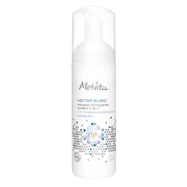 Melvita Nectarblanc Whip Wash, 5.1 fl oz (150 ml), Facial Cleansing Foam, Organic Cosmetics, Dense Foam, Pores, Exfoliating Care