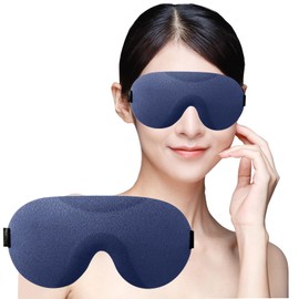 JAWUTU Eye Mask, 3D Shape, For Sleeping, No Pressure, 99.99% Light Blocking, Breathable, Blindfold, Soft, Adjustable, Lightweight, Ideal for Travel/Business Trips/Napping, Comfortable Sleep, Unisex