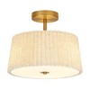 HILUXIA 13 Inch Linen Pleated Semi Flush Mount Ceiling Light