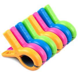 8 Pcs Beach Towel Clips for Beach Chairs, Towel Holder for Beach Chair Pool Chair on Cruise, Jumbo Size Heavy Duty Clothes Pins, Beach Chair Clips to Keep Your Towel from Blowing Away, 4 Colors
