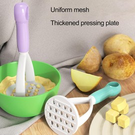 1Pc Random Color Manual Silicone Potato Masher, Mini Potato Masher for Non-Stick Cookware, Cooking Utensils Masher, Vegetable Tools