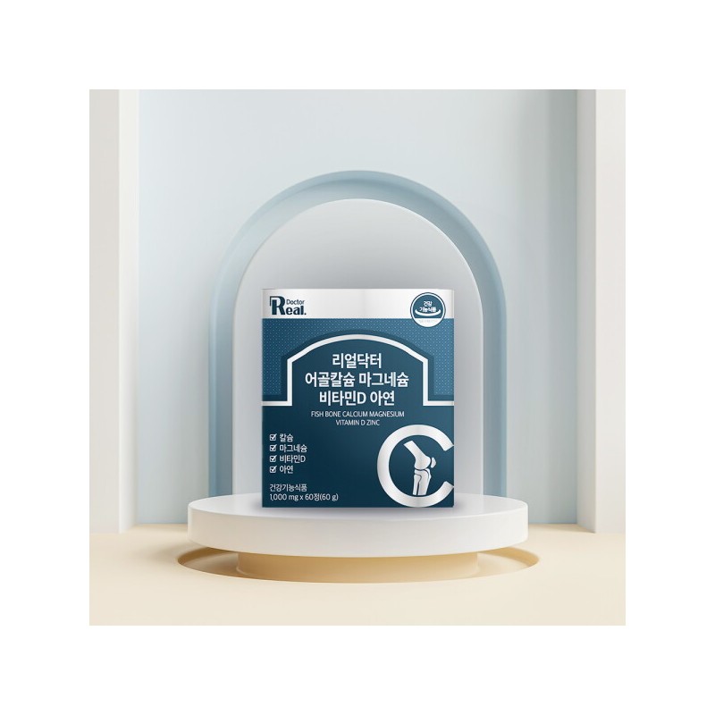 Real Doctor 리얼닥터 어골칼슘 마그네슘 비타민D 아연 6개월분(1000mg x 60정