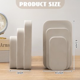 Thyle Concrete Heavy Book Ends Cement Bookends Decorative Bookends for Heavy Books Aesthetic Book Ends for Shelves Decorative Heavy Duty Bookends for Shelves Home Office School