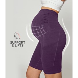 Ewedoos Maternity Biker Shorts with Pockets Buttery Soft Maternity Shorts Over Belly Pregnancy Shorts Active Yogs Short